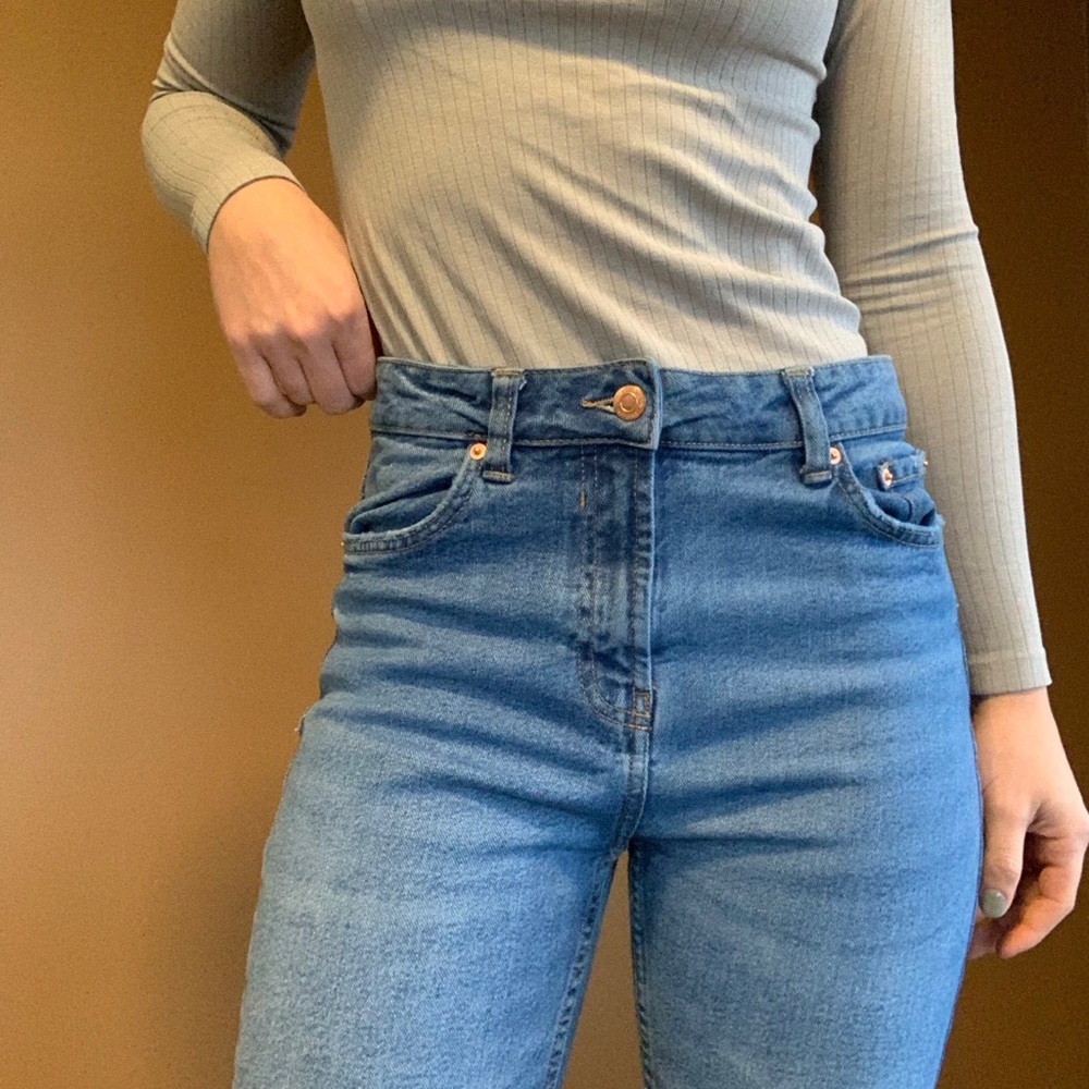 Bershka High Rise Straight Leg Jean